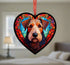 Airedale Terrier Stained Glass Effect Heart Suncatcher